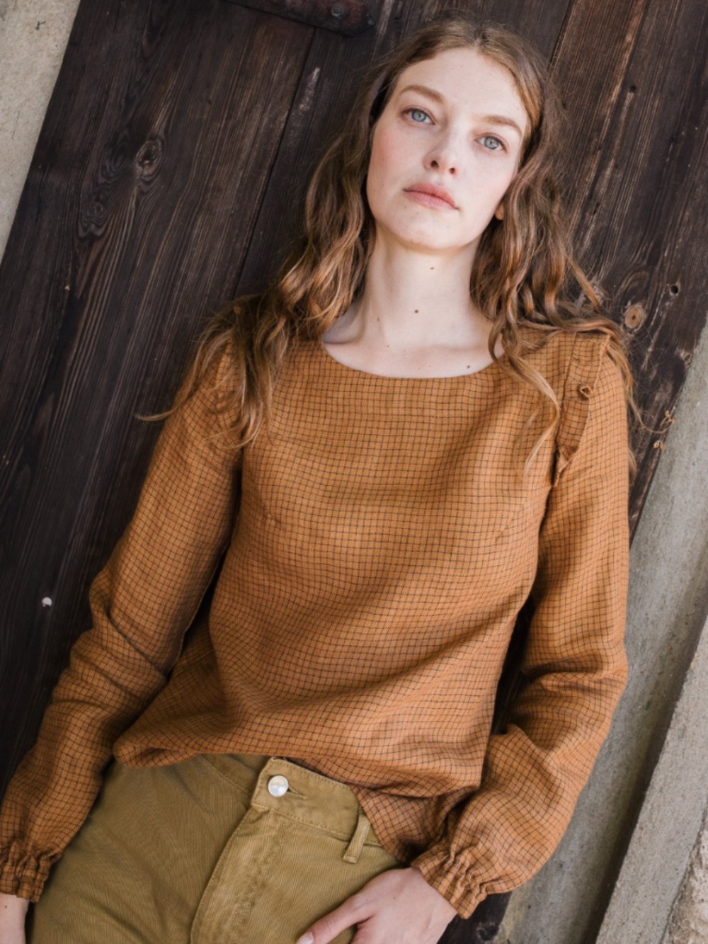 NEW notperfectlinen ELENA plaid linen top SHIRT